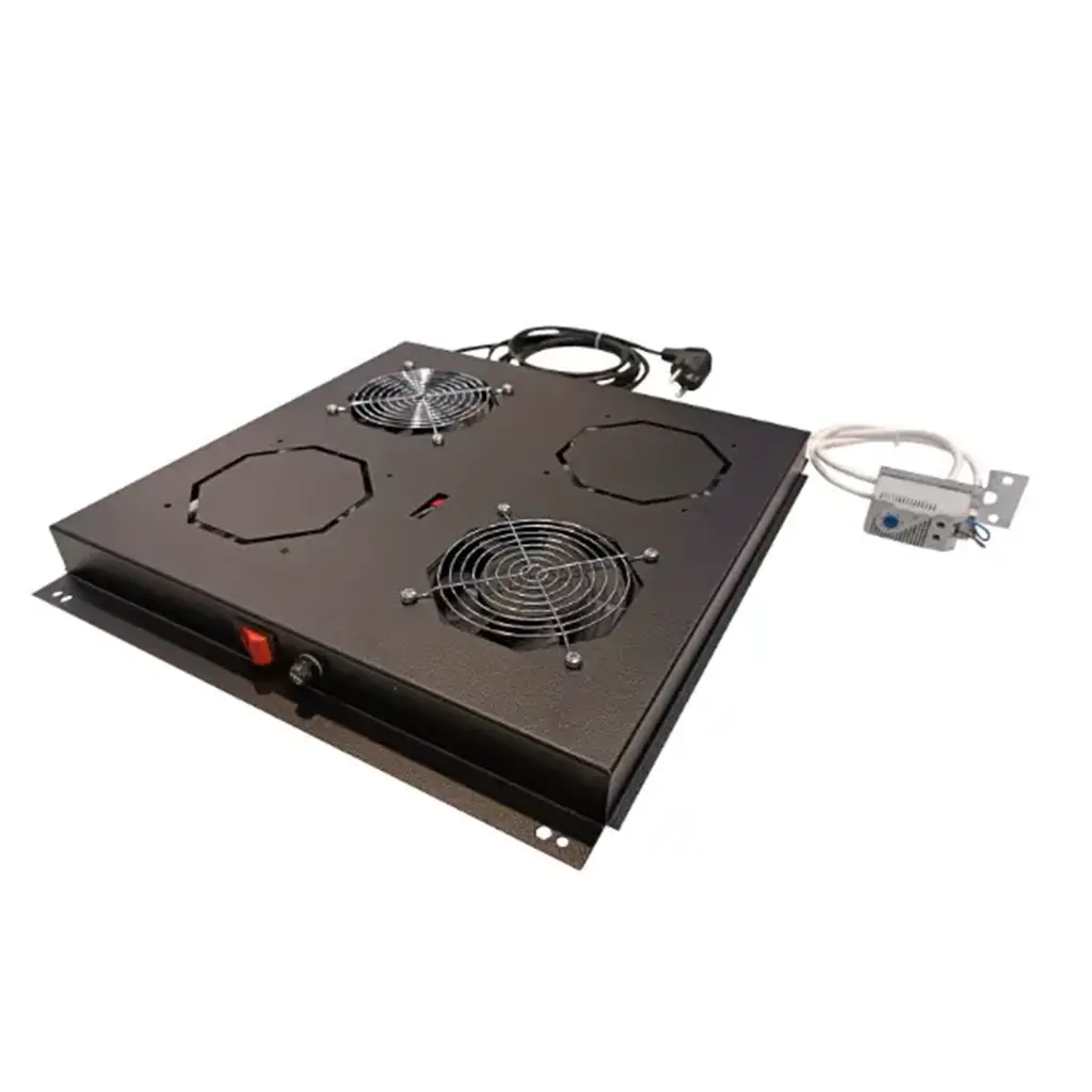 [AA-VG-F4T-A-S1] AGER AA-VG-F4T-A-S1 4-Fan Module with Free Standing Type Thermostat, Black color.