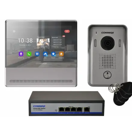 [CIP-70QPT-KIT] COMMAX CIP-70QPT-KIT Smart View IP Video Monitor 7" Inch Connectable with PoE Switch + IP Doorbell Camera, CIP-70QPT.CIP-D20YS.