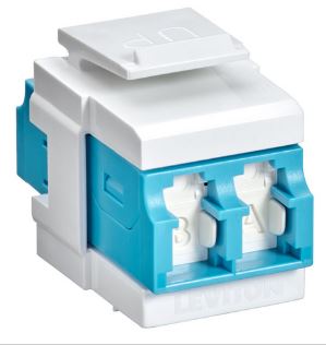 [41086-LLW] Leviton - 41086-LLW - Adapter QuickPort® LC MM Shut Aqua/White.
