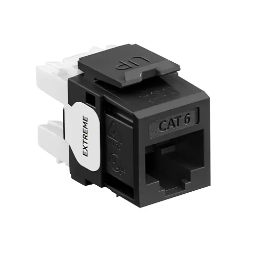 [6110G-RE6] Leviton - 6110G-RE6 - eXtreme CAT6A QuickPort Jack, Channel-Rated, 10G, Black.