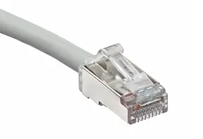 [AC6PCF010-8CCHB] Leviton - AC6PCF010-8CCHB - 10GPlus 1m Stranded 4 Pair RJ45 Blade Cord Grey LSZH, Clear Boots.