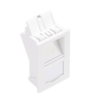 [LI137-AW1] Leviton - LI137-AW1 - Bezel Adapter Euro Style 25x38mm LJ6C, Shutter Angled Keystone, White.