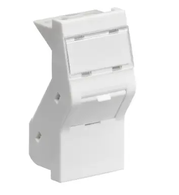 [MMCANG06C3] Leviton - MMCANG06C3 - Bezel Adapter Euro Style 25x38mm LJ6U Angled Keystone, Shutter, White.