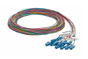 [VPK-S2TLC0000-01] Leviton - Pigtail Kit, OS2 12 Pack of Yellow, 900 Micron Tight Buffer, LC/UPC, 1 Meter.