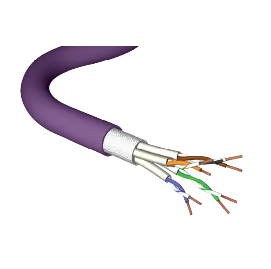 [C6S/FTP-HF1-500VT] Leviton (Brand-Rex) - C6S/FTP-HF1-500VT - Cat 6 23 AWG S/FTP 4 Pair LSHF/LSZH Cable Violet EuroClass Eca.
