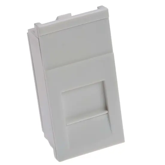 [MMCWDOUNI062] Leviton (Brand-Rex) MMCWDOUNI062 white, 25mm x 50mm shuttered Euro module faceplate.