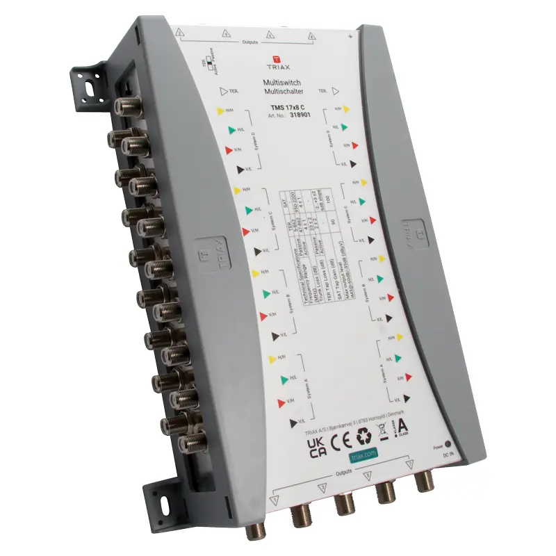 [318901] TRIAX 318901 TMS 17×8 C Multiswitch, Cascade, 17 Inputs, 8 Subscriber Outputs.