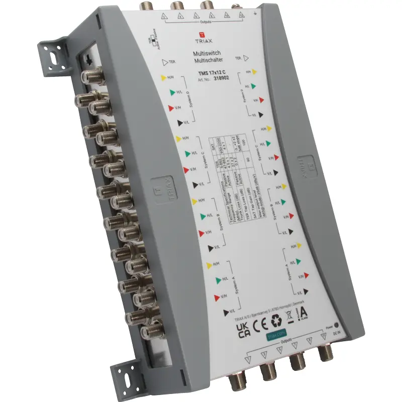 [318902] TRIAX 318902 TMS 17×12 C Multiswitch, Cascade, 17 Inputs, 12 Subscriber Outputs.