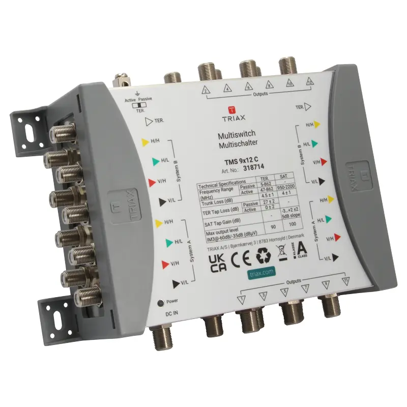[318714] TRIAX 318714 TMS 9×12 C Multi switch, Cascade, 9 Inputs, 12 Subscriber Outputs.