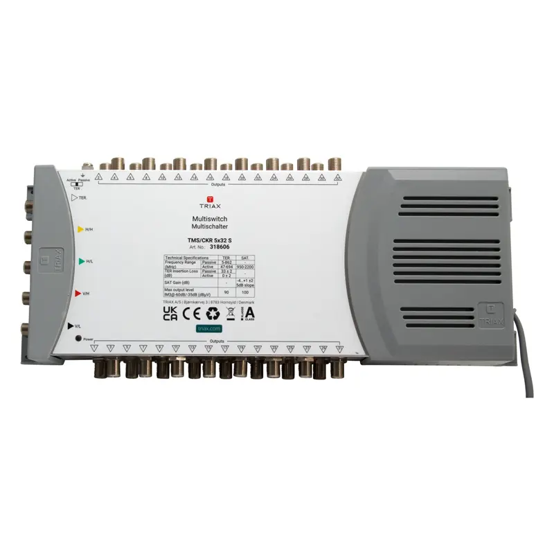 [318606] TRIAX 318606 Standalone multi switch for 1 Satellite position with 5 inputs and 32 outputs.