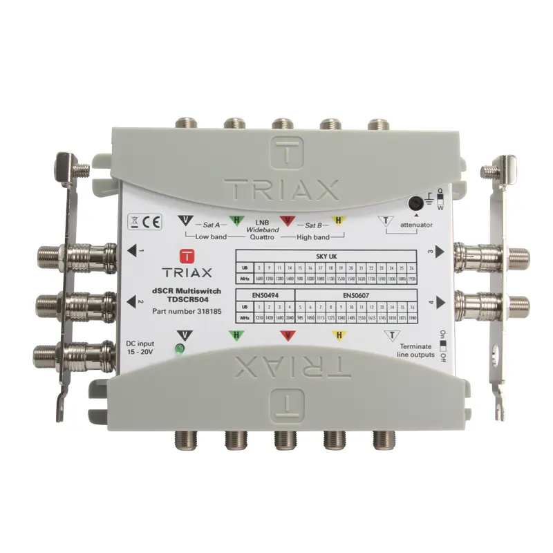 [318185] TRIAX 318185 TdSCR 504 Multi switch, 5 Inputs 4 Subscriber Outputs for Sky Q in MDU’s.