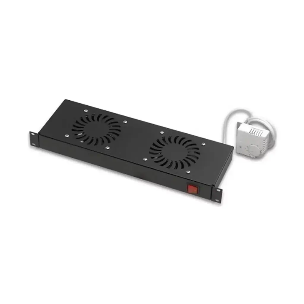 AGER AN-F2T-A-XX 2Fan Module Thermostat Switched Wall Mounting UK Type Black.