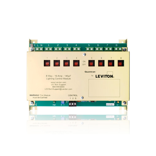 Leviton QTS00-8 Load Control, Relay Module, 8 Channel, 220-240VAC, Quantran.