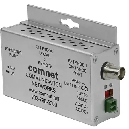 [CLFE1EOC] Comnet CLFE1EOC LOCAL/REMOTE 1CH ETHERNET OVERCOAX WITH PASS-THROUGH POE 15W.