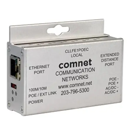 [CLLFE1POEC] Comnet CLLFE1POEC LOCAL SINGLE CHANNEL ETHERNETOVER COAX WITH 30W PSE PoE+.