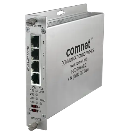 [CLRFE4POEU] Comnet CLRFE4POEU REMOTE FOUR CHANNEL ETHERNET OVER UTP WITH 30W PSE PoE+.