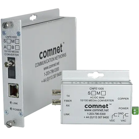 [CNFE1003SAC2-M] Comnet CNFE1003SAC2-M Hardened 10/100 Media Converter, Mini, Duplex SC Optic, single mode, AC/DC Power.