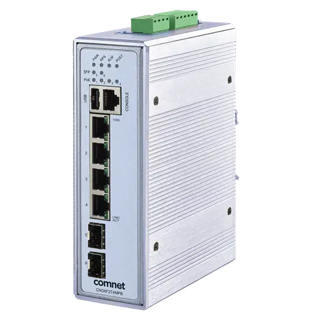 [CNG6F2T4MPB] Comnet CNG6F2T4MPB Hardened Managed Switch, 2 SFP, 4 RJ45 Ports, 90W PoE.