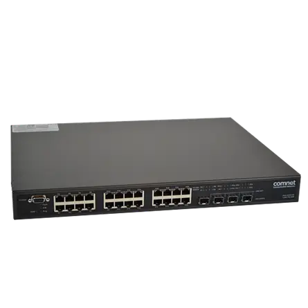Comnet CNGE26FX2TX24MSPOE1 Hardened Managed L2+ PoE Switch, 2 SFP, 2 Combo, 22 RJ45.
