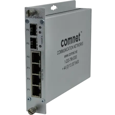 Comnet CNGE2FE4SMS Hardened Self-Managed Switch, 4 RJ45, 2 SFP.