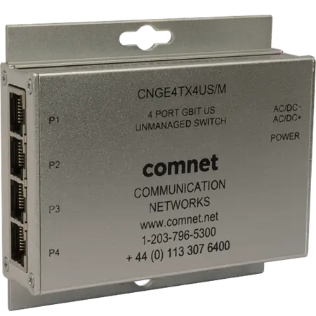 Comnet CNGE4TX4US/M Hardened Unmanaged Switch, 4 RJ45.