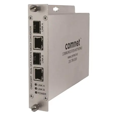 Comnet CNMC2SFP Hardened 10/100/1000 Dual Media Converter, 100 or 1000 SFP Optical Ports.