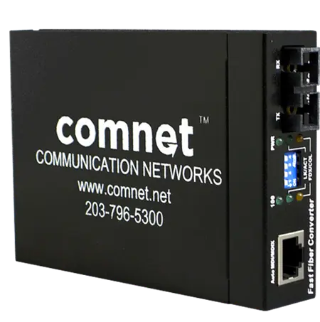 Comnet CWFE2SCM2 Commercial 10/100 Media Converter, SC Connector, multimode, 2 fibers.