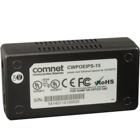 Comnet CWPOEIPS-15 Commercial Power Injector, 48VDC, 15W. 