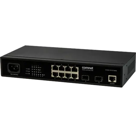 Comnet CWGE10FX2TX8MS Commercial Managed L2 Switch, 2 SFP, 8 RJ45.