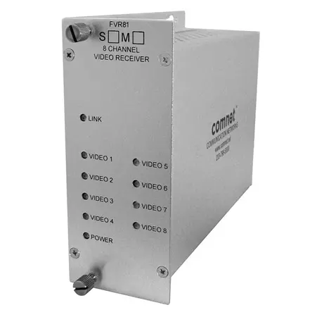 Comnet FVR81M1 Analog Video Receiver, 8 Channel, multimode, 1 fiber.