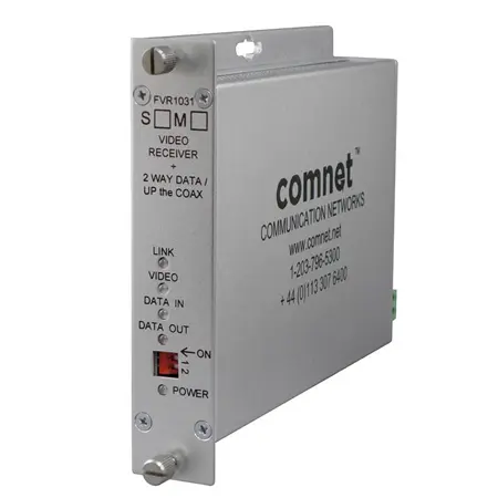 Comnet FVT10D1ES Analog Video Transmitter/Data Receiver/Ethernet, 1 Channel, single mode, 1 fiber.