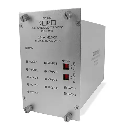 Comnet FVT812S1 Analog 8 Channel Video Transmitter, 2 Channel Data, single mode, 1 fiber.