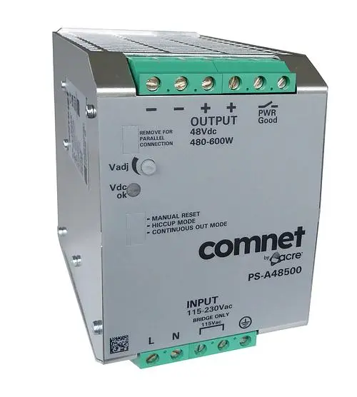 Comnet PS-A48500 Hardened DIN Rail Power Supply.